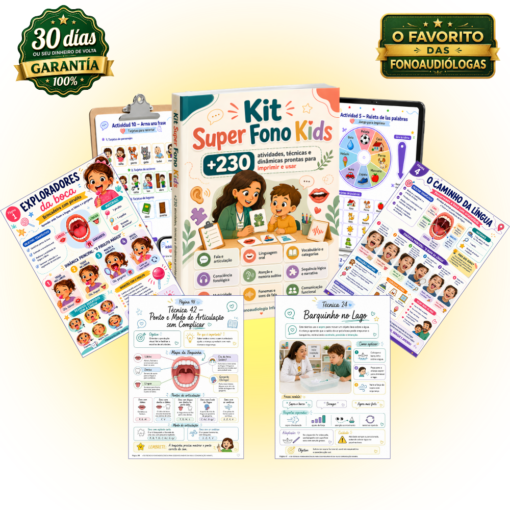 Mockup do Kit Fono Kids